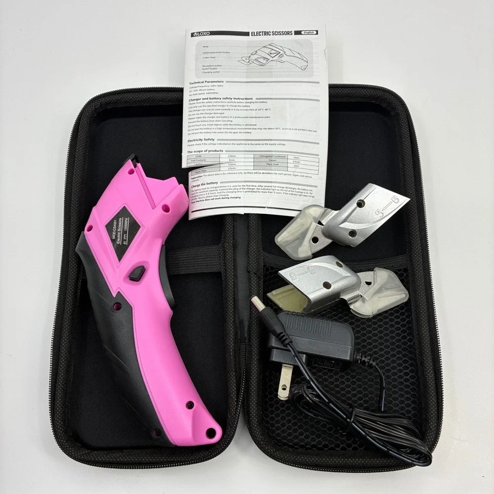 VLOXO electric scissors shears with 2 tips and case tested‎ sewing quilting